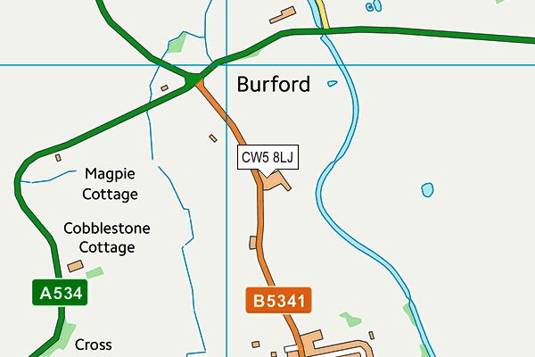 CW5 8LJ map - OS VectorMap District (Ordnance Survey)