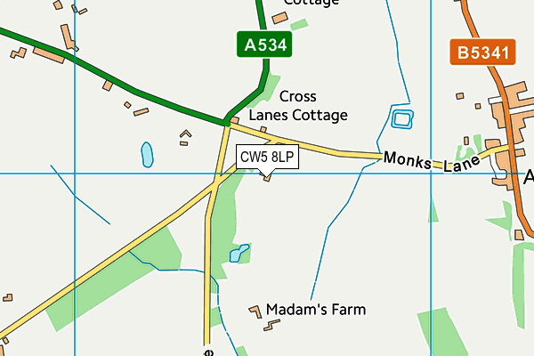 CW5 8LP map - OS VectorMap District (Ordnance Survey)