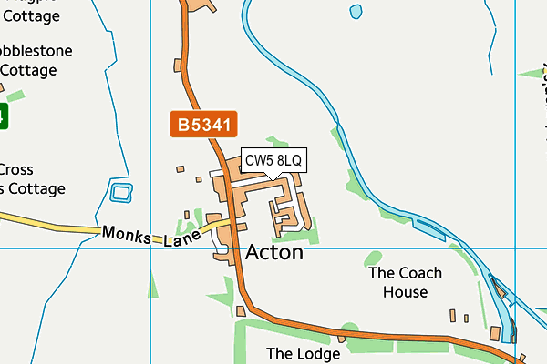 CW5 8LQ map - OS VectorMap District (Ordnance Survey)