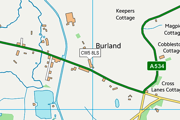 CW5 8LS map - OS VectorMap District (Ordnance Survey)