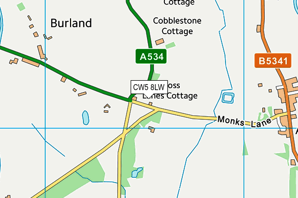 CW5 8LW map - OS VectorMap District (Ordnance Survey)