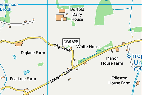 CW5 8PB map - OS VectorMap District (Ordnance Survey)