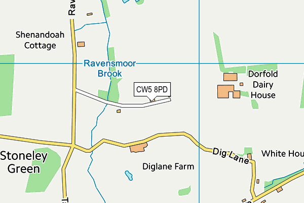 CW5 8PD map - OS VectorMap District (Ordnance Survey)