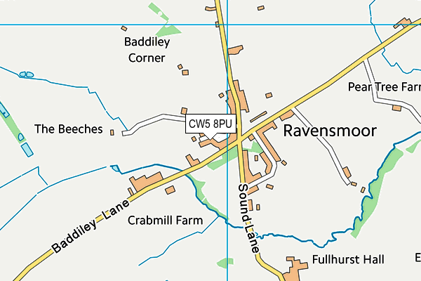 CW5 8PU map - OS VectorMap District (Ordnance Survey)