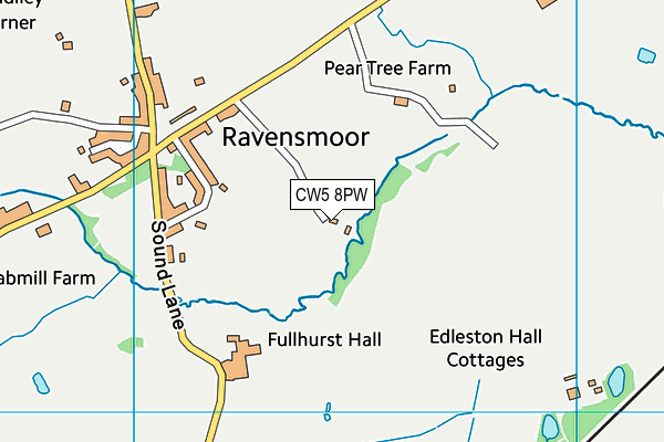 CW5 8PW map - OS VectorMap District (Ordnance Survey)