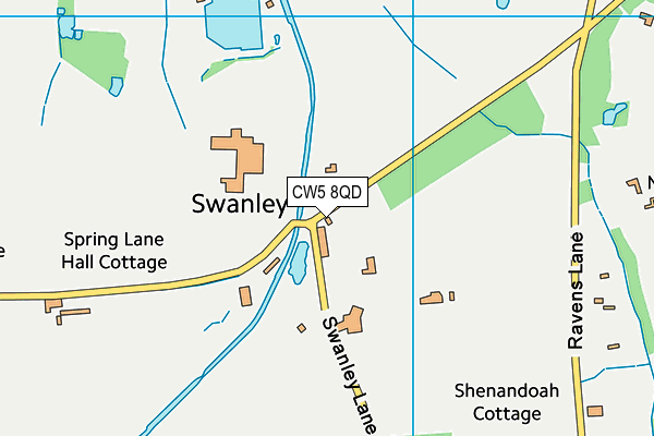 CW5 8QD map - OS VectorMap District (Ordnance Survey)