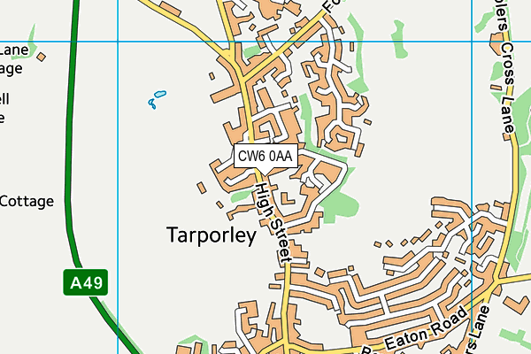 CW6 0AA map - OS VectorMap District (Ordnance Survey)
