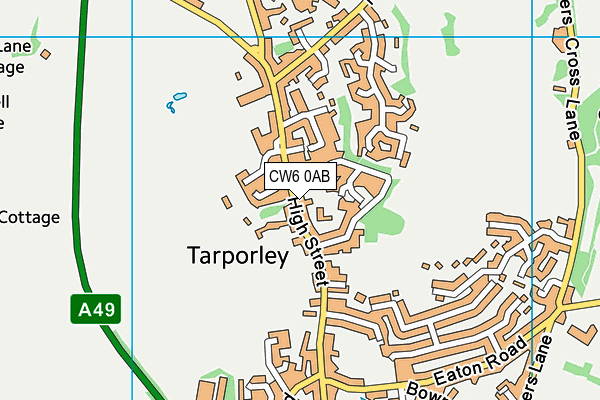 Tarporley Tennis Club map (CW6 0AB) - OS VectorMap District (Ordnance Survey)