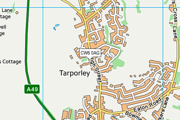CW6 0AG map - OS VectorMap District (Ordnance Survey)