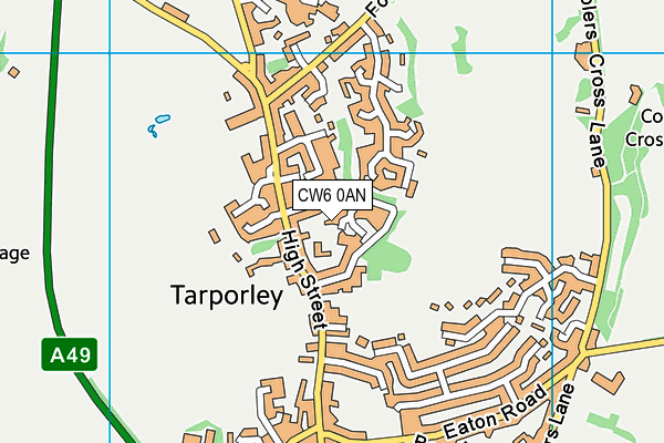 Tarporley CofE Primary School map (CW6 0AN) - OS VectorMap District (Ordnance Survey)