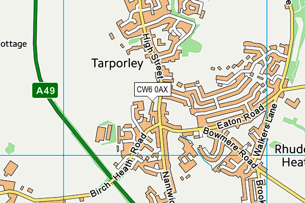 CW6 0AX map - OS VectorMap District (Ordnance Survey)