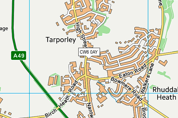 CW6 0AY map - OS VectorMap District (Ordnance Survey)