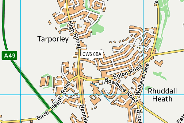 CW6 0BA map - OS VectorMap District (Ordnance Survey)