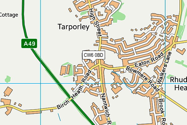 CW6 0BD map - OS VectorMap District (Ordnance Survey)