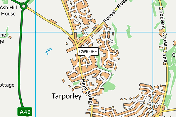 CW6 0BF map - OS VectorMap District (Ordnance Survey)