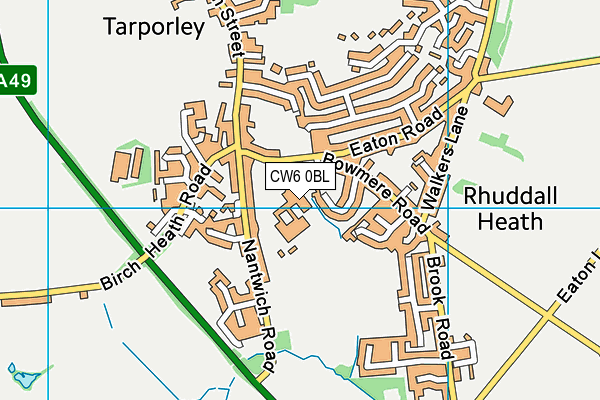 Tarporley High School And Sixth Form College map (CW6 0BL) - OS VectorMap District (Ordnance Survey)