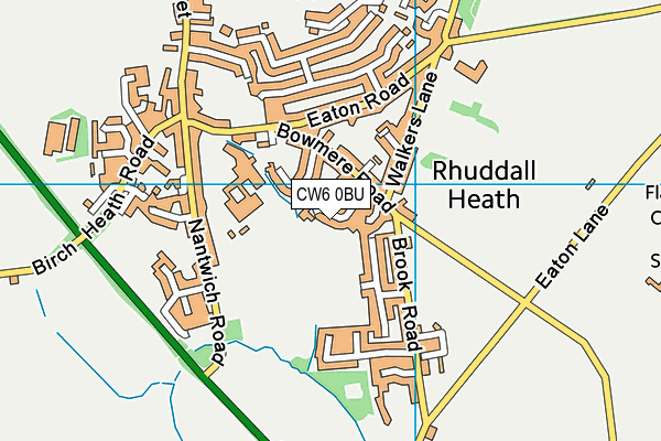 CW6 0BU map - OS VectorMap District (Ordnance Survey)