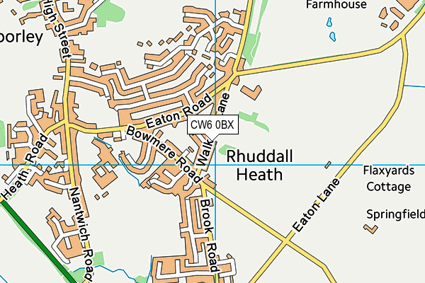 CW6 0BX map - OS VectorMap District (Ordnance Survey)