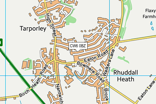 CW6 0BZ map - OS VectorMap District (Ordnance Survey)