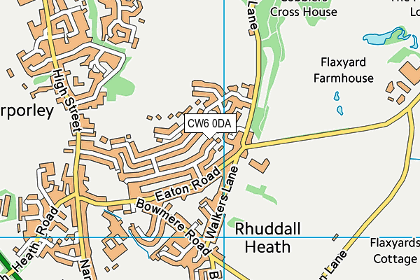 CW6 0DA map - OS VectorMap District (Ordnance Survey)