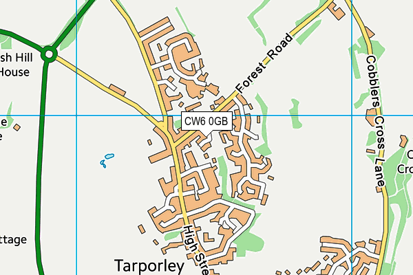 CW6 0GB map - OS VectorMap District (Ordnance Survey)