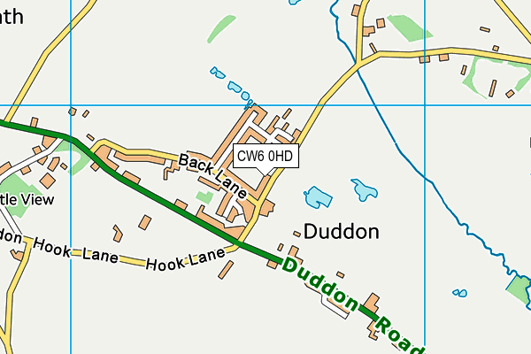 Duddon Village Hall map (CW6 0HD) - OS VectorMap District (Ordnance Survey)
