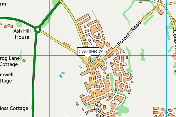 CW6 0HR map - OS VectorMap District (Ordnance Survey)