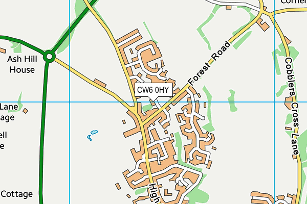CW6 0HY map - OS VectorMap District (Ordnance Survey)