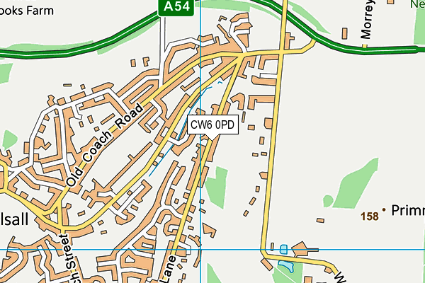 CW6 0PD map - OS VectorMap District (Ordnance Survey)