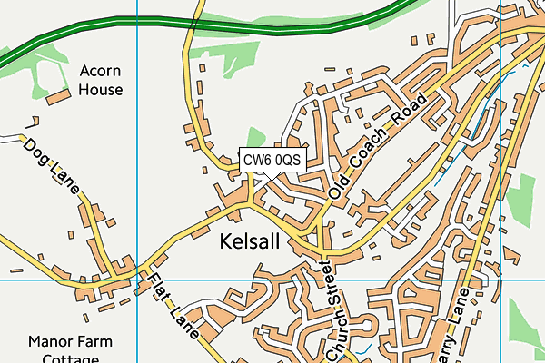 CW6 0QS map - OS VectorMap District (Ordnance Survey)