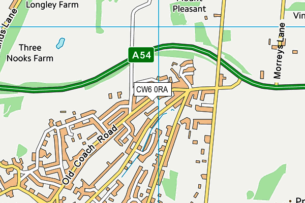 CW6 0RA map - OS VectorMap District (Ordnance Survey)