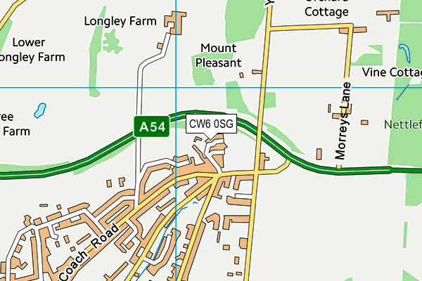 CW6 0SG map - OS VectorMap District (Ordnance Survey)