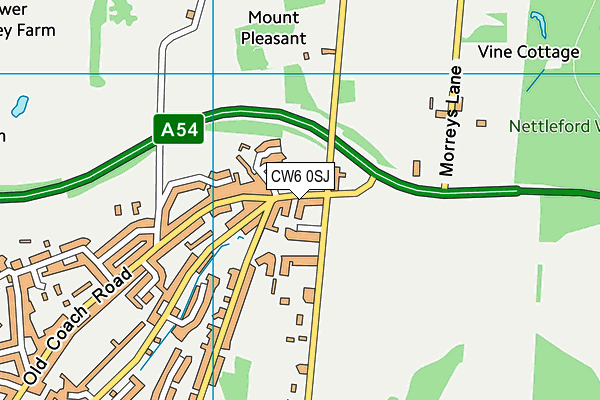 CW6 0SJ map - OS VectorMap District (Ordnance Survey)