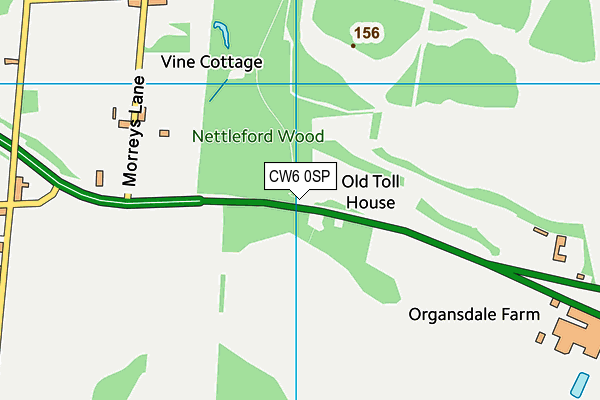 CW6 0SP map - OS VectorMap District (Ordnance Survey)