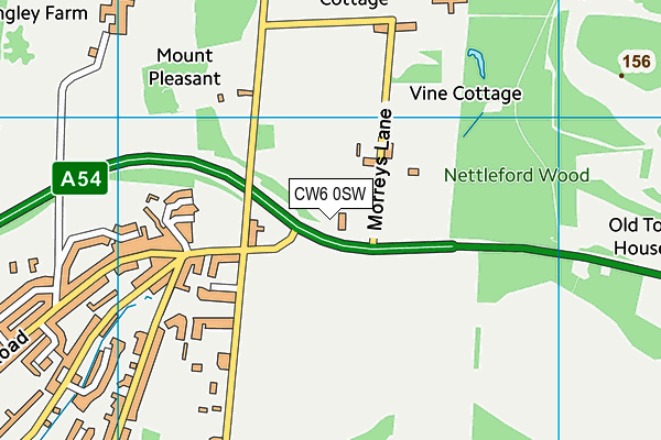 CW6 0SW map - OS VectorMap District (Ordnance Survey)