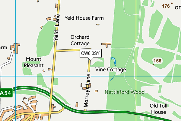 CW6 0SY map - OS VectorMap District (Ordnance Survey)