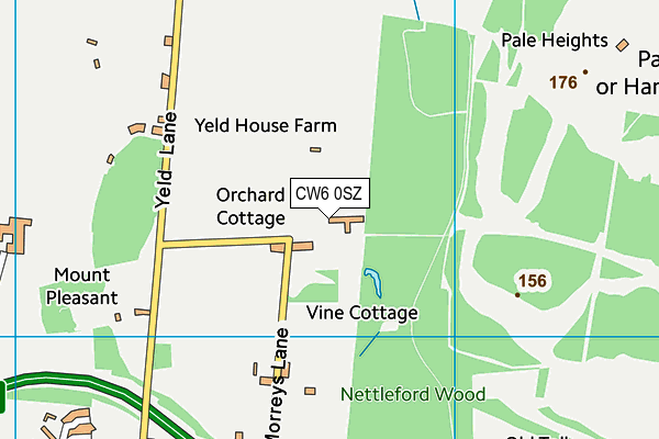 CW6 0SZ map - OS VectorMap District (Ordnance Survey)