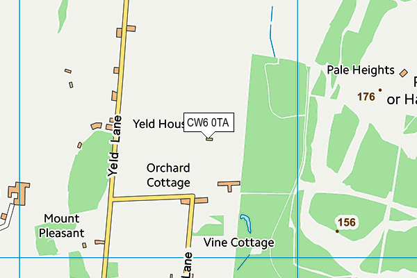 CW6 0TA map - OS VectorMap District (Ordnance Survey)