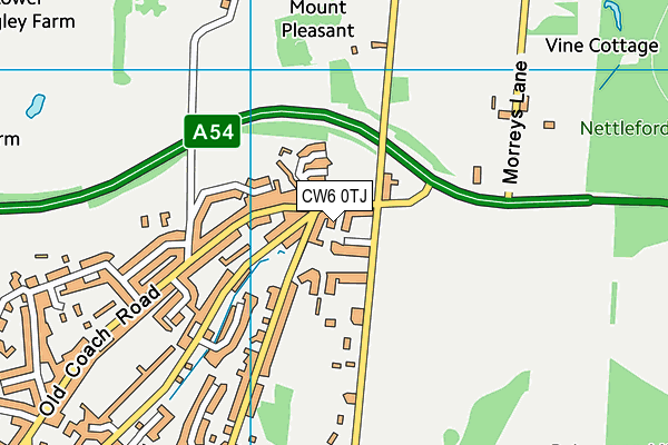 CW6 0TJ map - OS VectorMap District (Ordnance Survey)