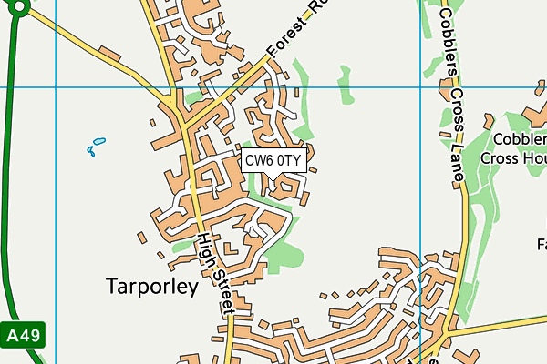 CW6 0TY map - OS VectorMap District (Ordnance Survey)