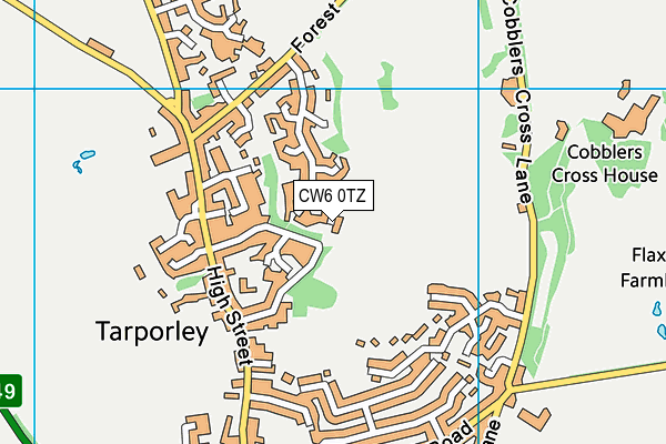 CW6 0TZ map - OS VectorMap District (Ordnance Survey)