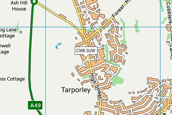 CW6 0UW map - OS VectorMap District (Ordnance Survey)