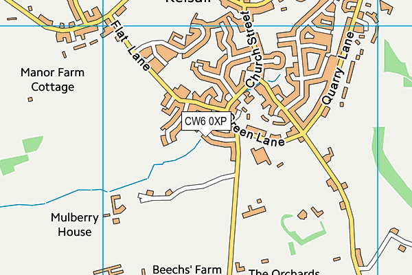 CW6 0XP map - OS VectorMap District (Ordnance Survey)