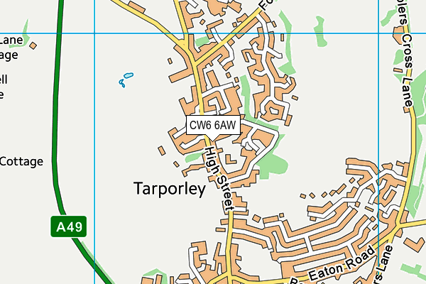 CW6 6AW map - OS VectorMap District (Ordnance Survey)