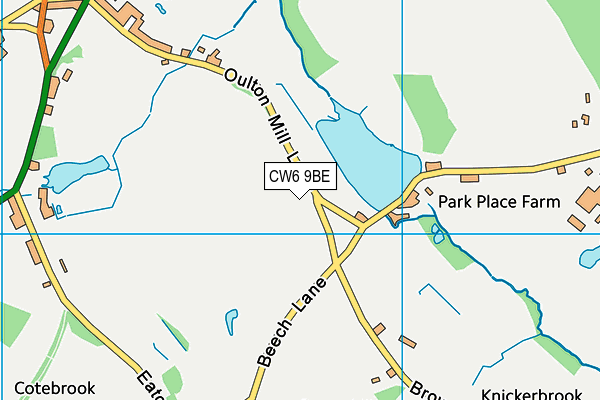 CW6 9BE map - OS VectorMap District (Ordnance Survey)