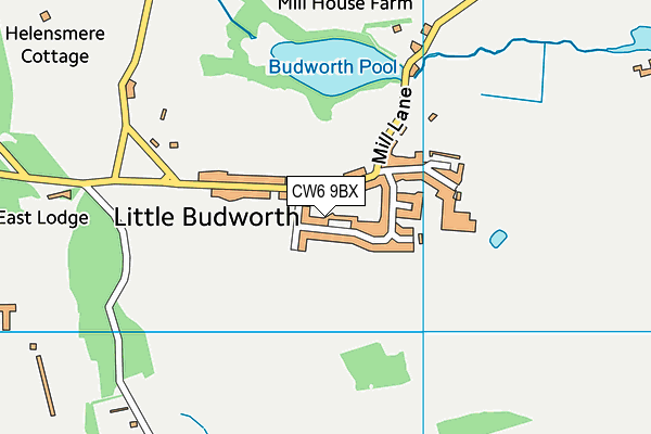 CW6 9BX map - OS VectorMap District (Ordnance Survey)