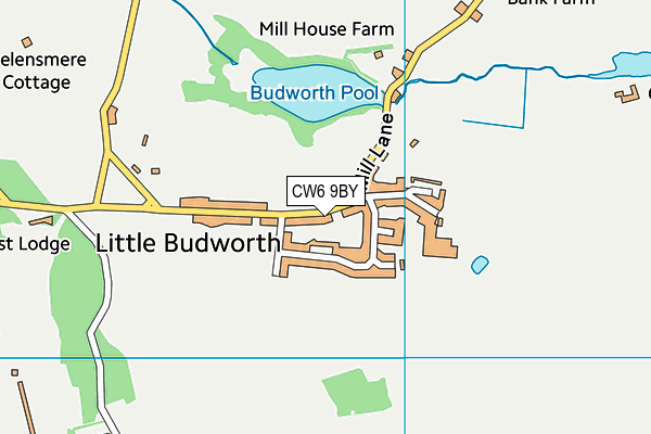 CW6 9BY map - OS VectorMap District (Ordnance Survey)