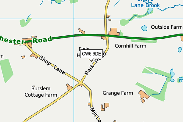 CW6 9DE map - OS VectorMap District (Ordnance Survey)