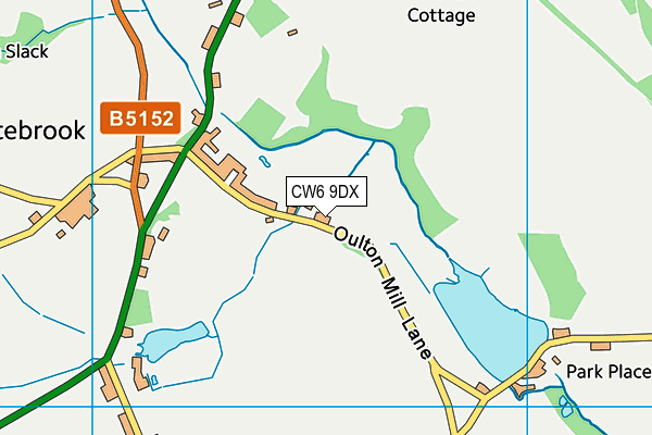 CW6 9DX map - OS VectorMap District (Ordnance Survey)