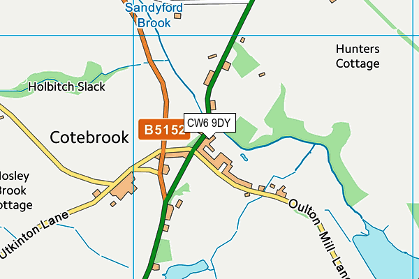 CW6 9DY map - OS VectorMap District (Ordnance Survey)